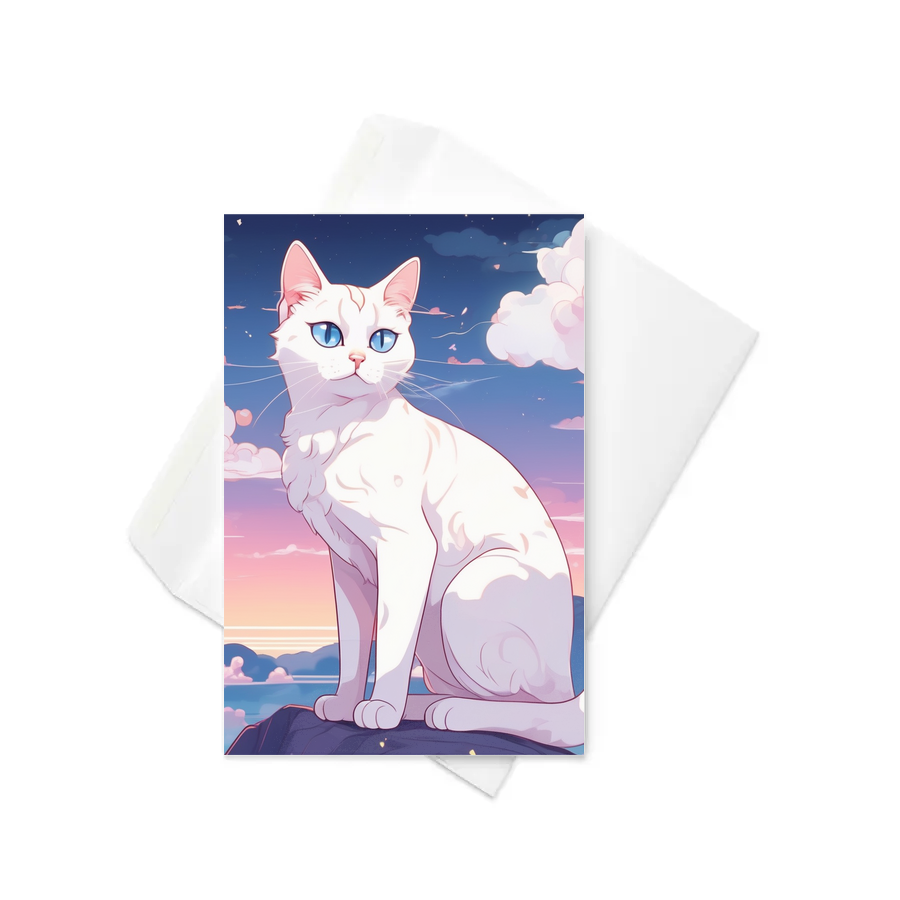 PugMug Custom White Companion Cat Greeting Card