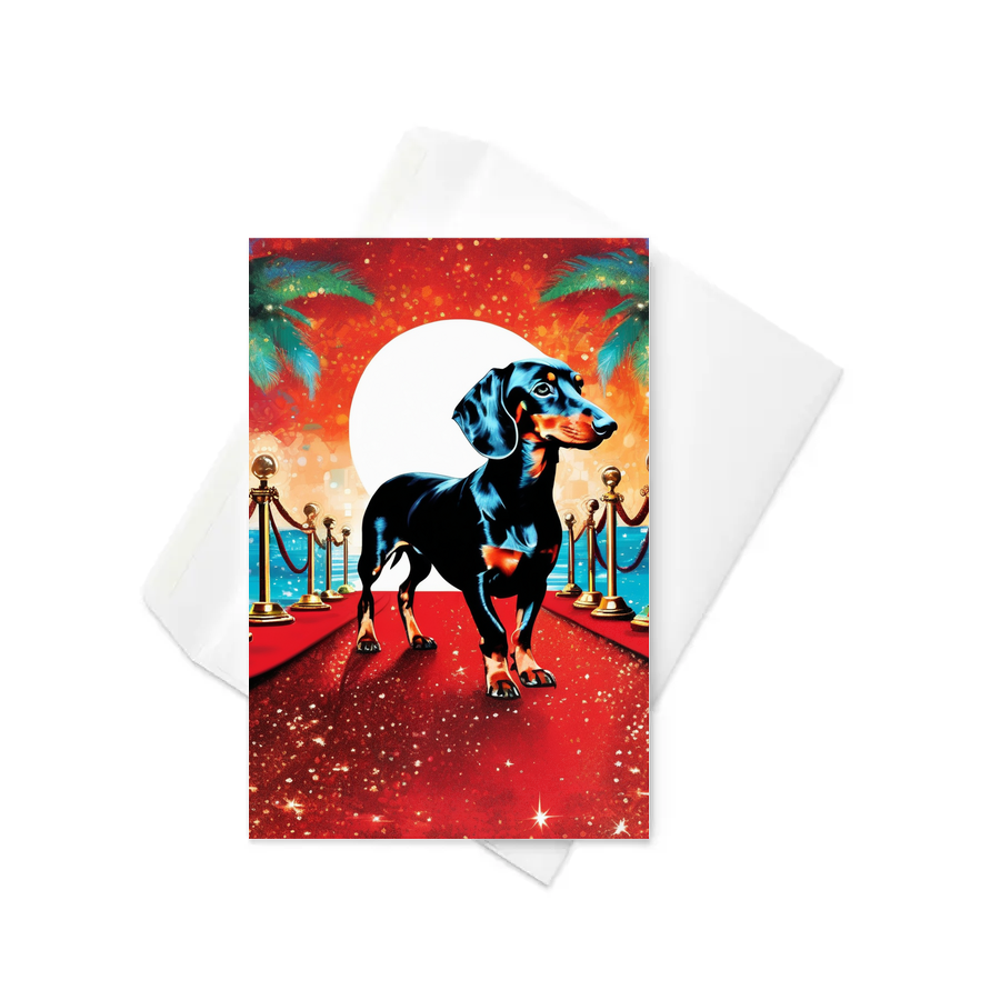 PugMug Custom Black Dachshund Greeting Card