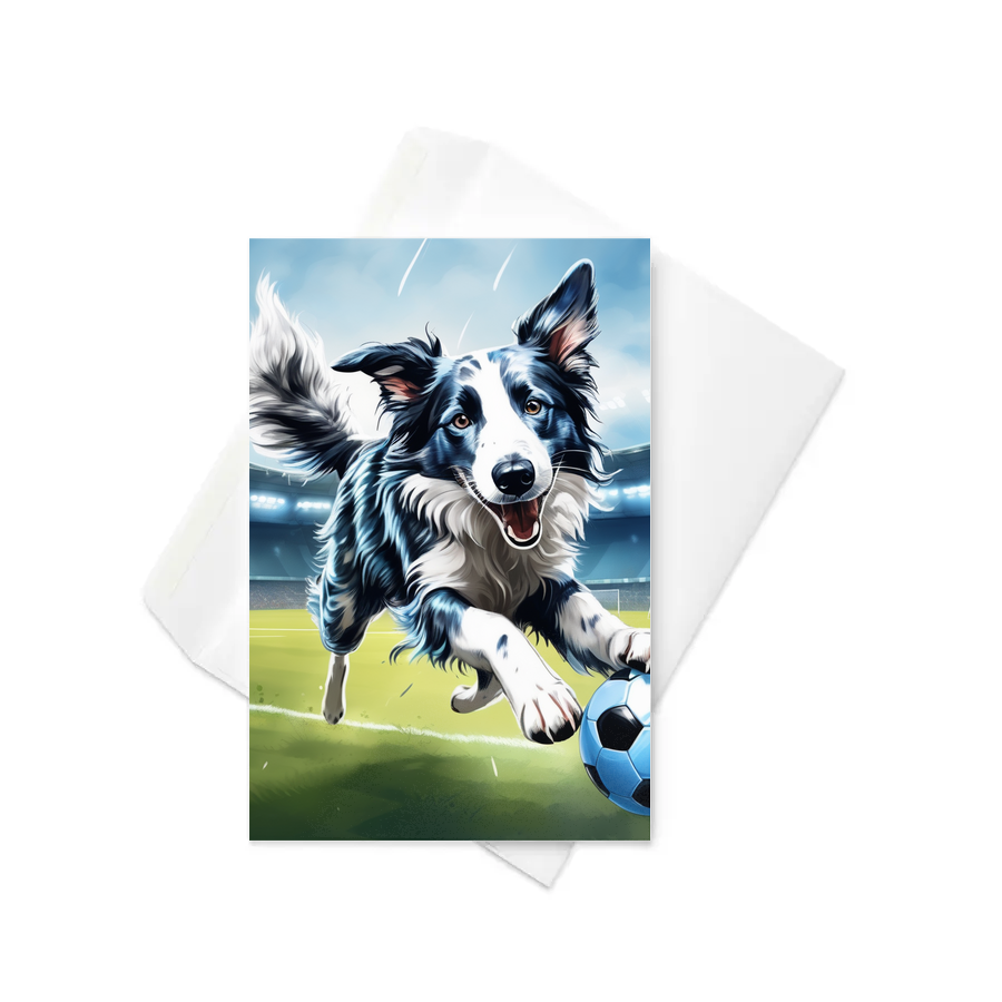PugMug Custom Blue Merle Border Collie Greeting Card