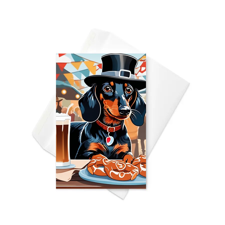 PugMug Custom Black Dachshund Greeting Card