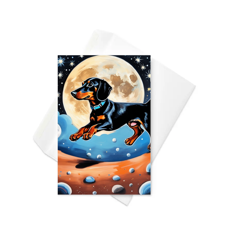 PugMug Custom Black Dachshund Greeting Card
