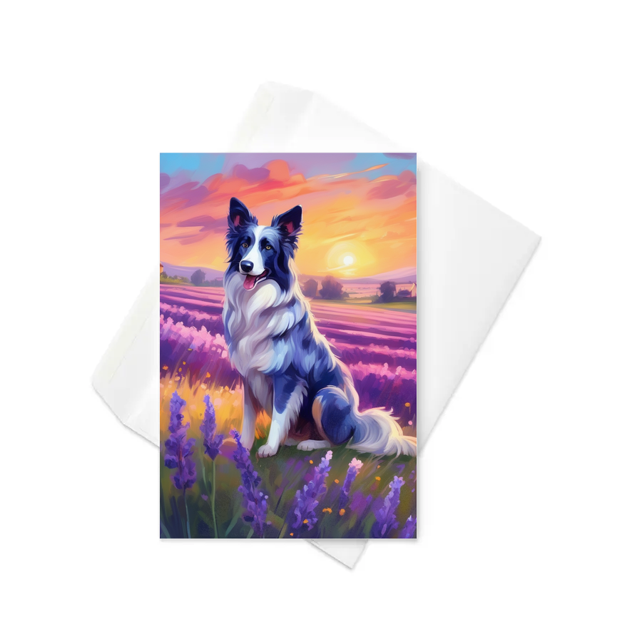 PugMug Custom Blue Merle Border Collie Greeting Card