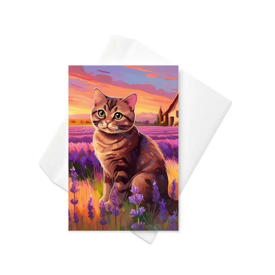 PugMug Custom Tabby Scottish Fold Cat Greeting Card