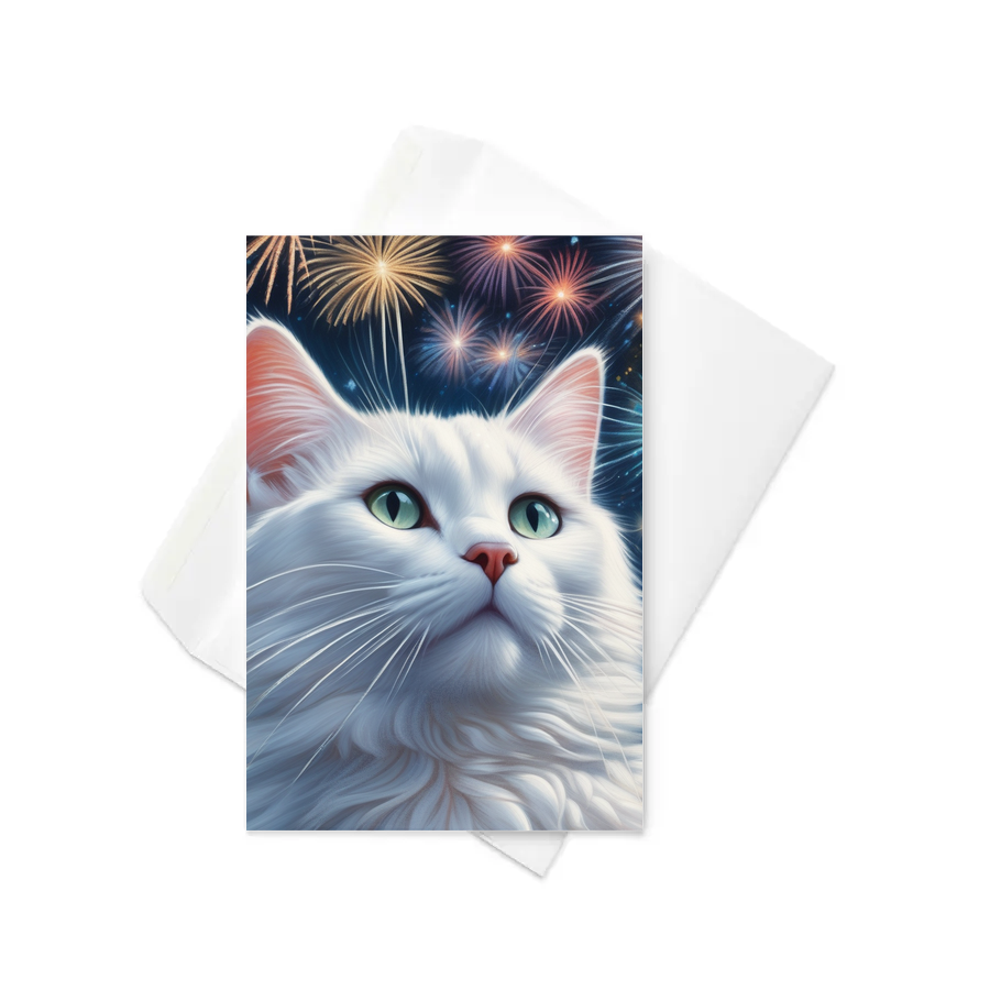 PugMug Custom White Companion Cat Greeting Card