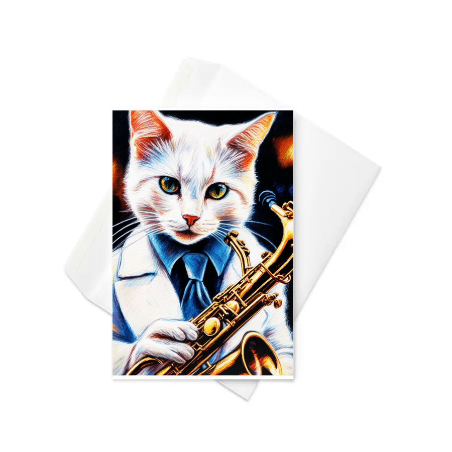 PugMug Custom White Companion Cat Greeting Card
