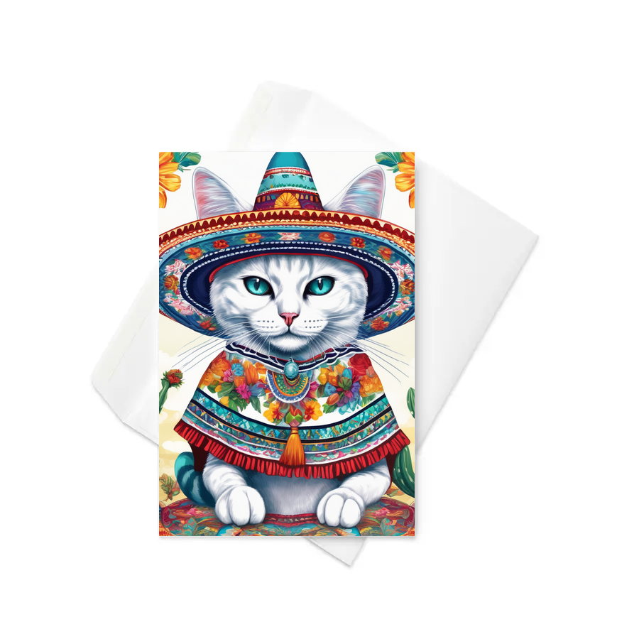 PugMug Custom White Companion Cat Greeting Card