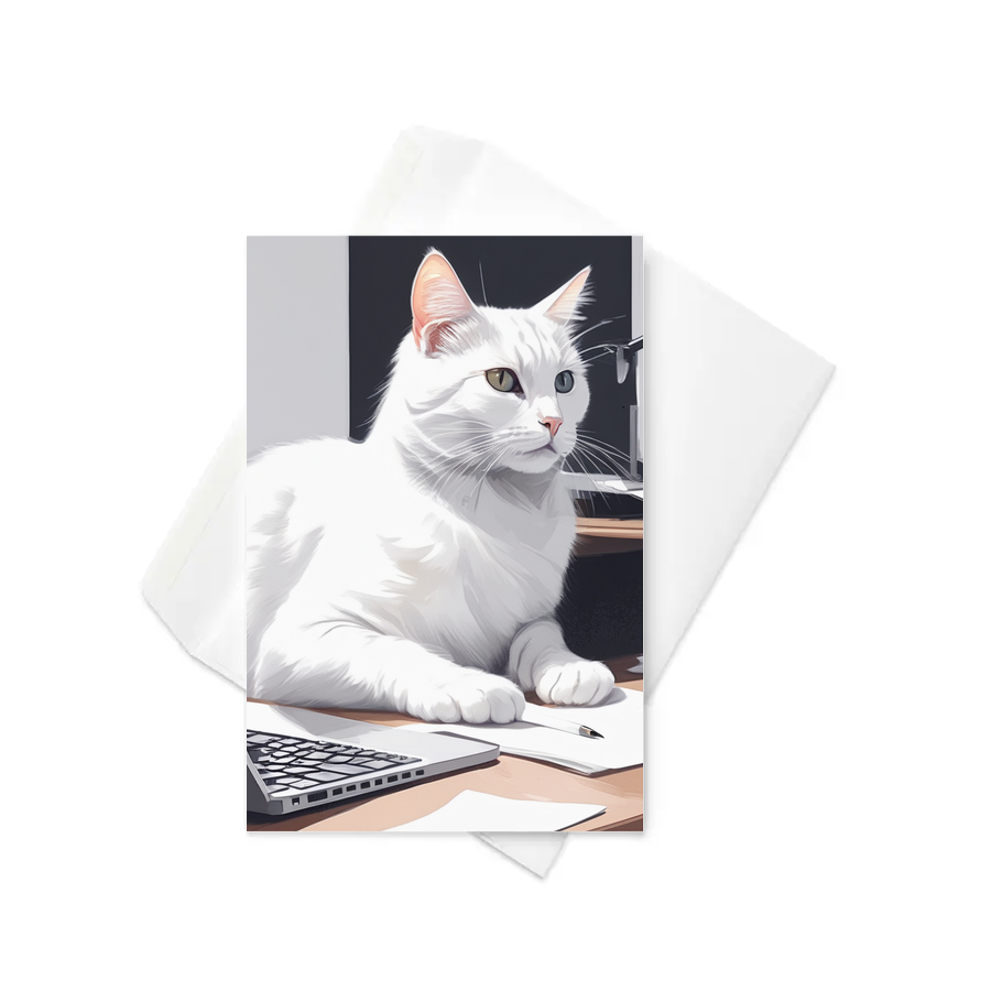 PugMug Custom White Companion Cat Greeting Card