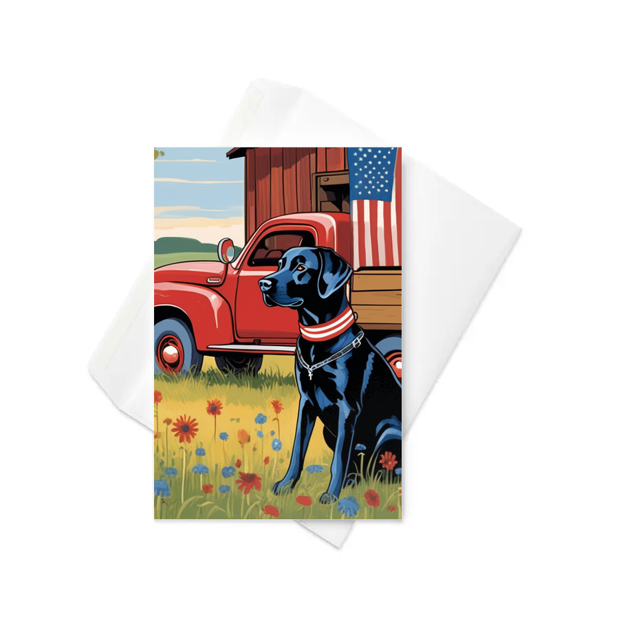 PugMug Custom Black Labrador Retriever Greeting Card