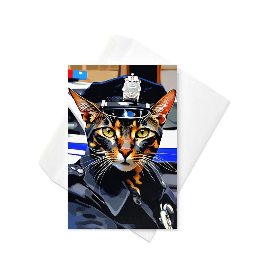 PugMug Custom Black Abyssinian Cat Greeting Card