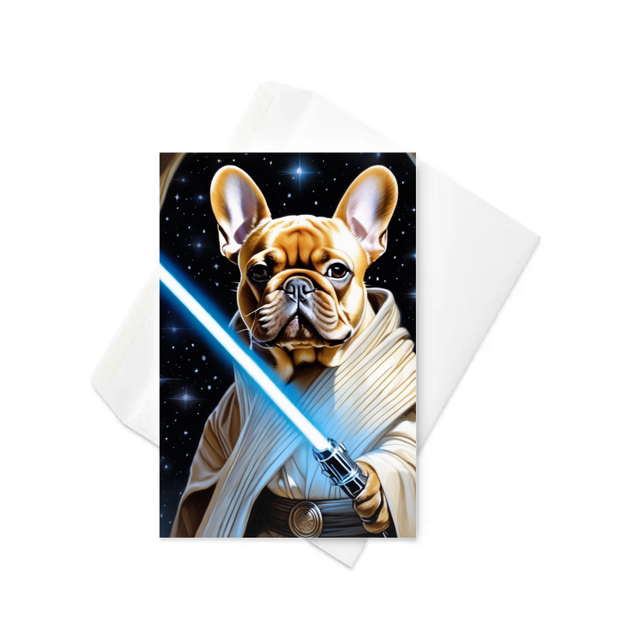 PugMug Custom Tan French Bulldog Greeting Card