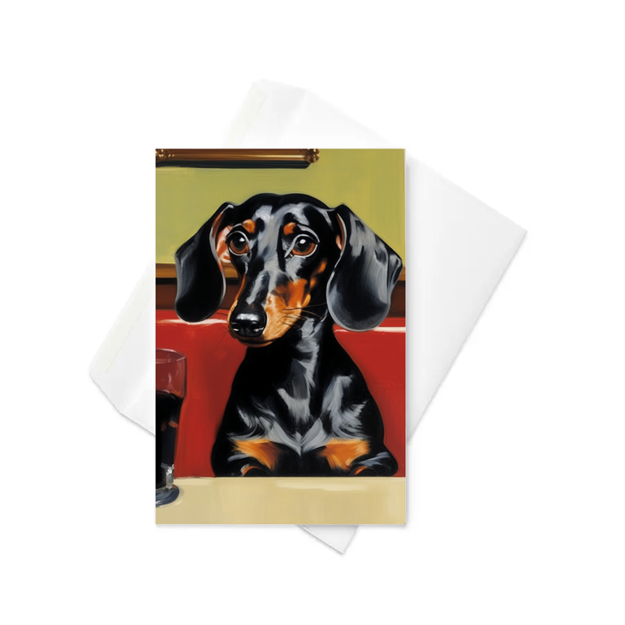 PugMug Custom Black Dachshund Greeting Card