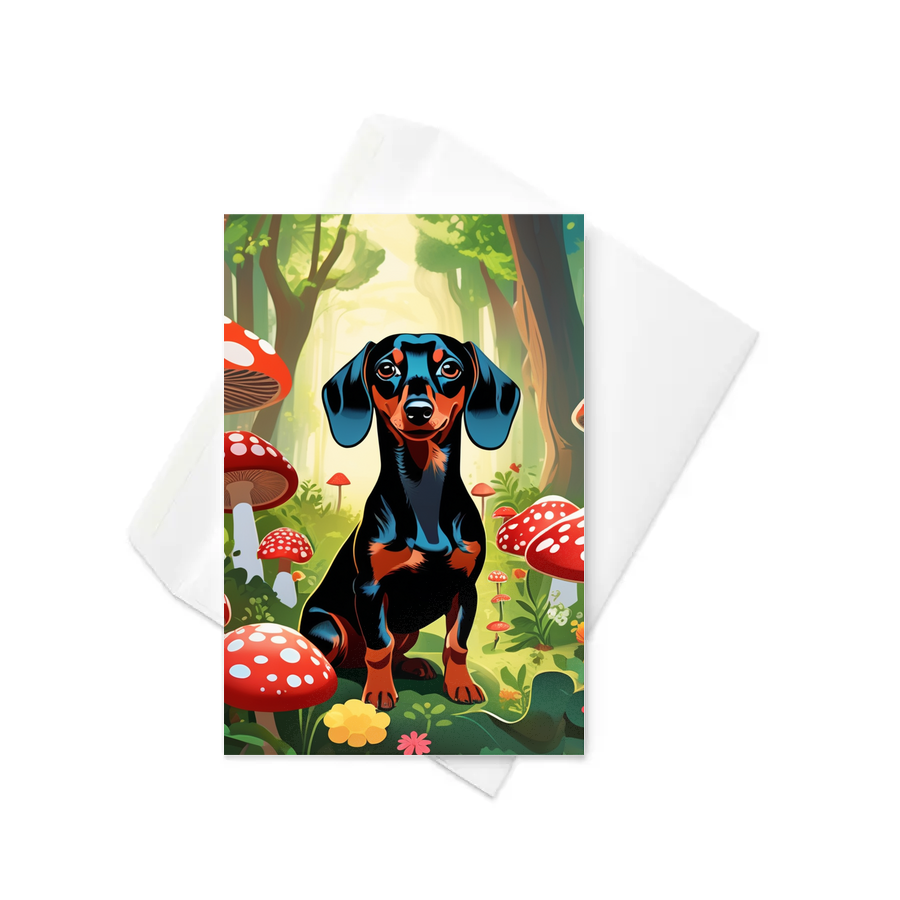 PugMug Custom Black Dachshund Greeting Card