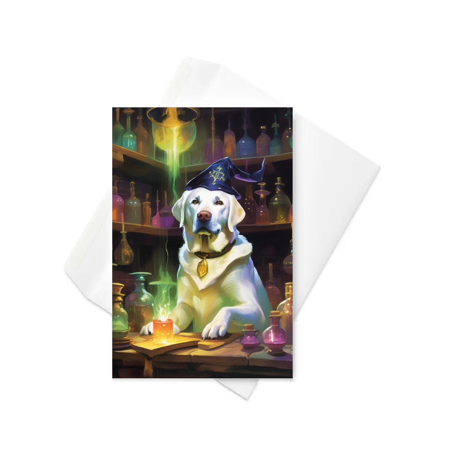 PugMug Custom White Labrador Retriever Greeting Card
