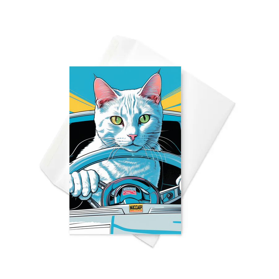 PugMug Custom White Companion Cat Greeting Card