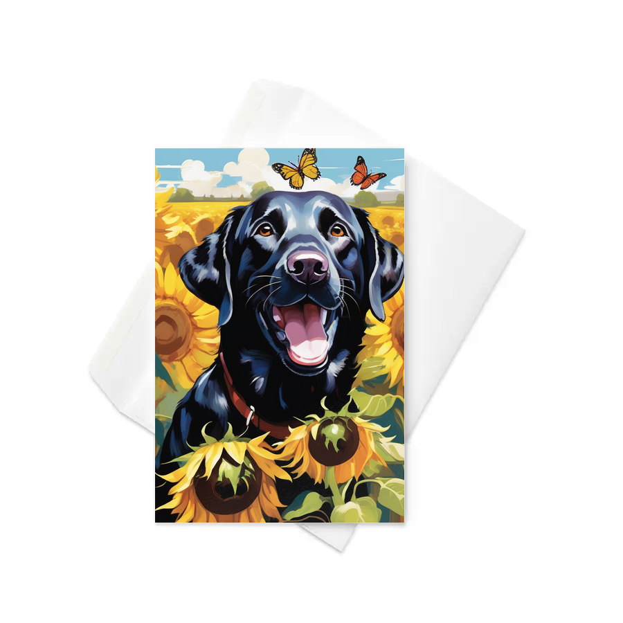 PugMug Custom Black Labrador Retriever Greeting Card
