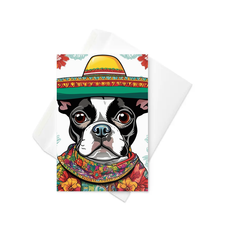 PugMug Custom Boston Terrier Greeting Card