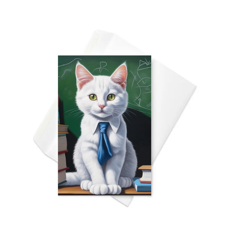 PugMug Custom White Companion Cat Greeting Card