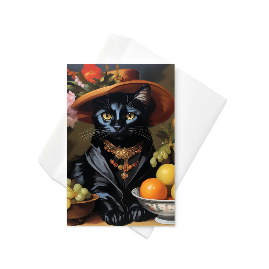 PugMug Custom Black Companion Cat Greeting Card