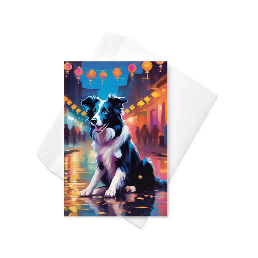 PugMug Custom Border Collie Greeting Card
