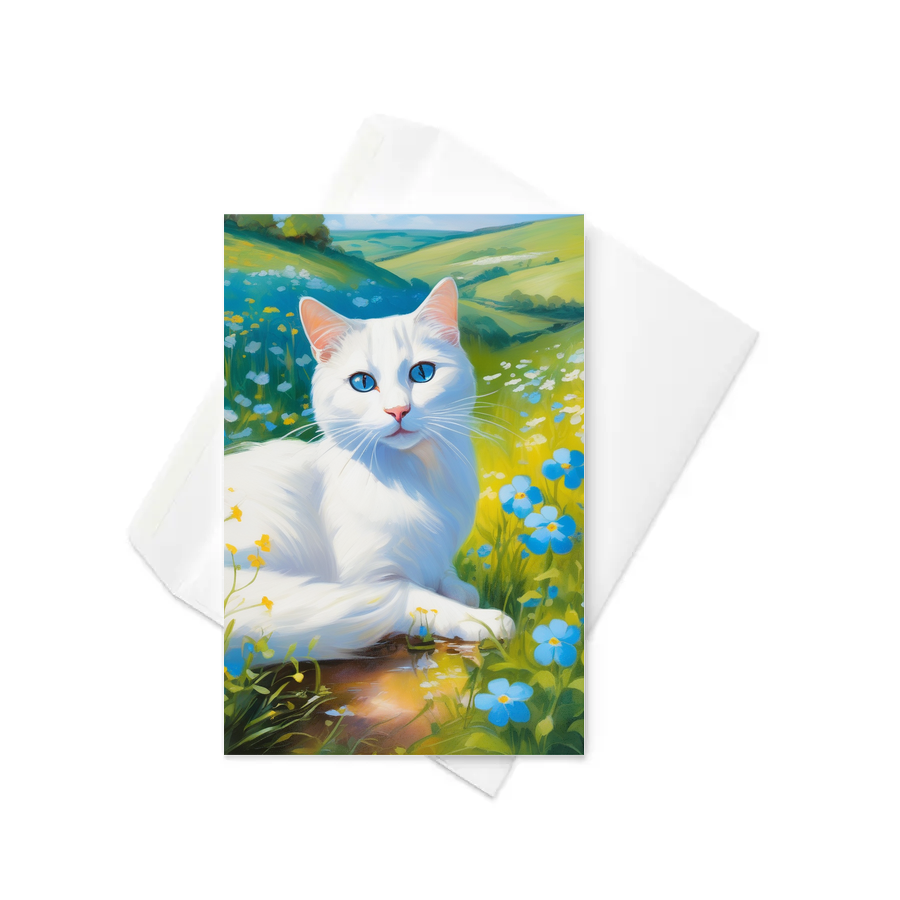 PugMug Custom White Companion Cat Greeting Card