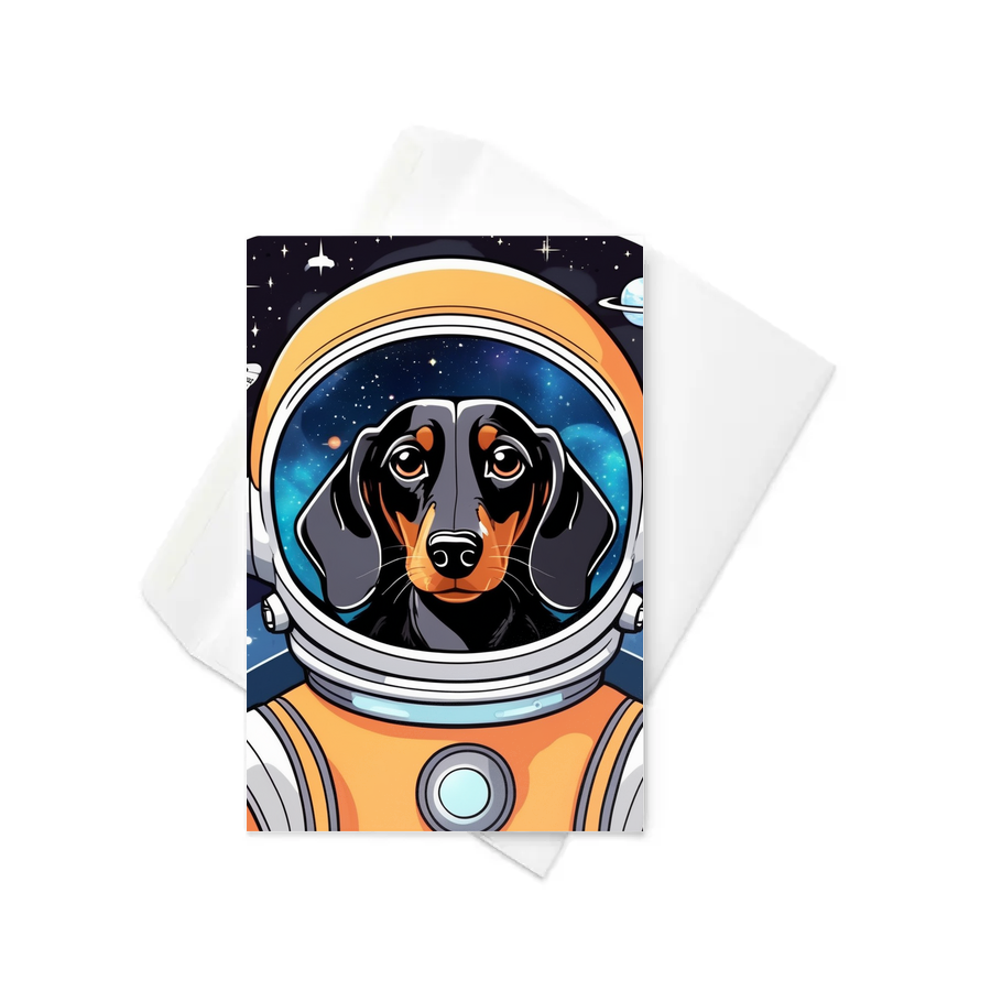 PugMug Custom Black Dachshund Greeting Card