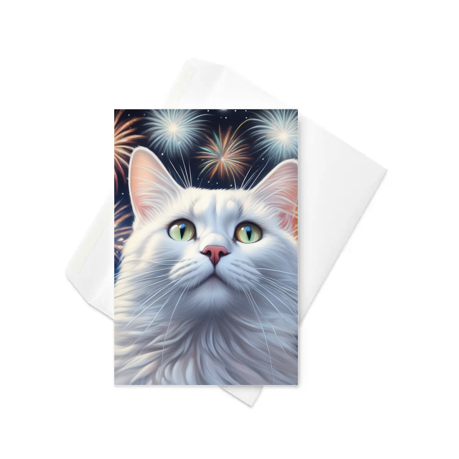 PugMug Custom White Companion Cat Greeting Card