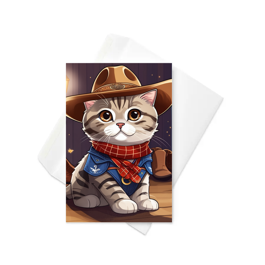 PugMug Custom Tabby Scottish Fold Cat Greeting Card