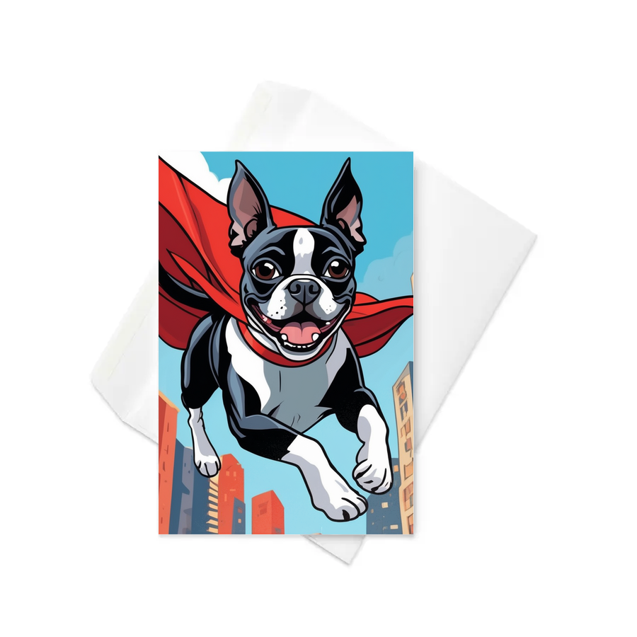 PugMug Custom Boston Terrier Greeting Card