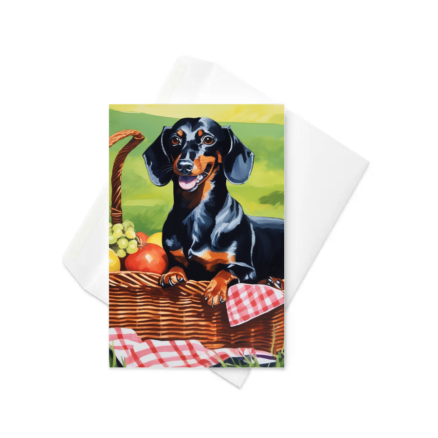 PugMug Custom Black Dachshund Greeting Card