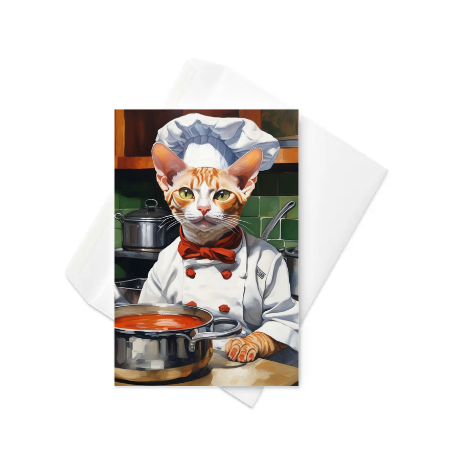 PugMug Custom Tabby Devon Rex Cat Greeting Card