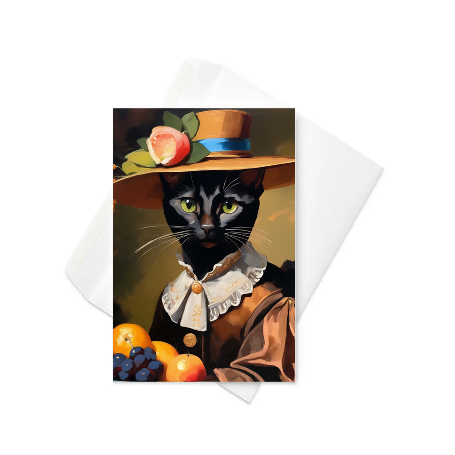 PugMug Custom Black Abyssinian Cat Greeting Card