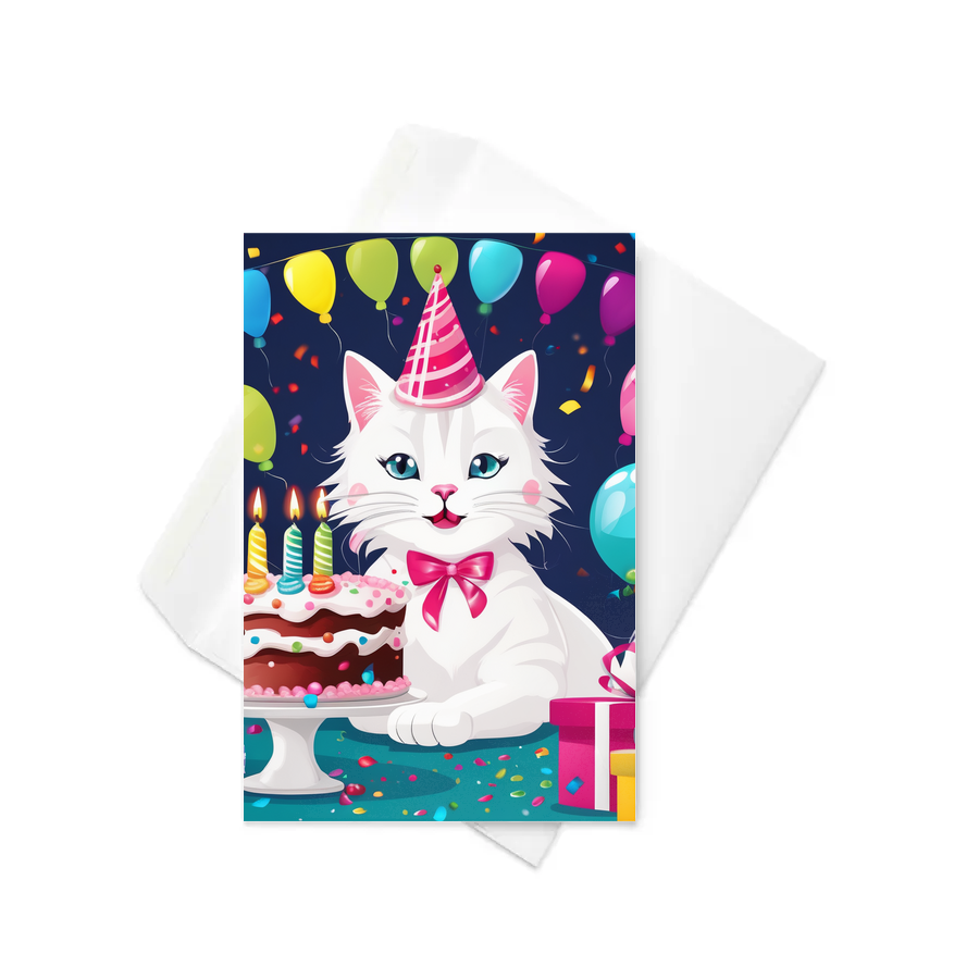 PugMug Custom White Companion Cat Greeting Card