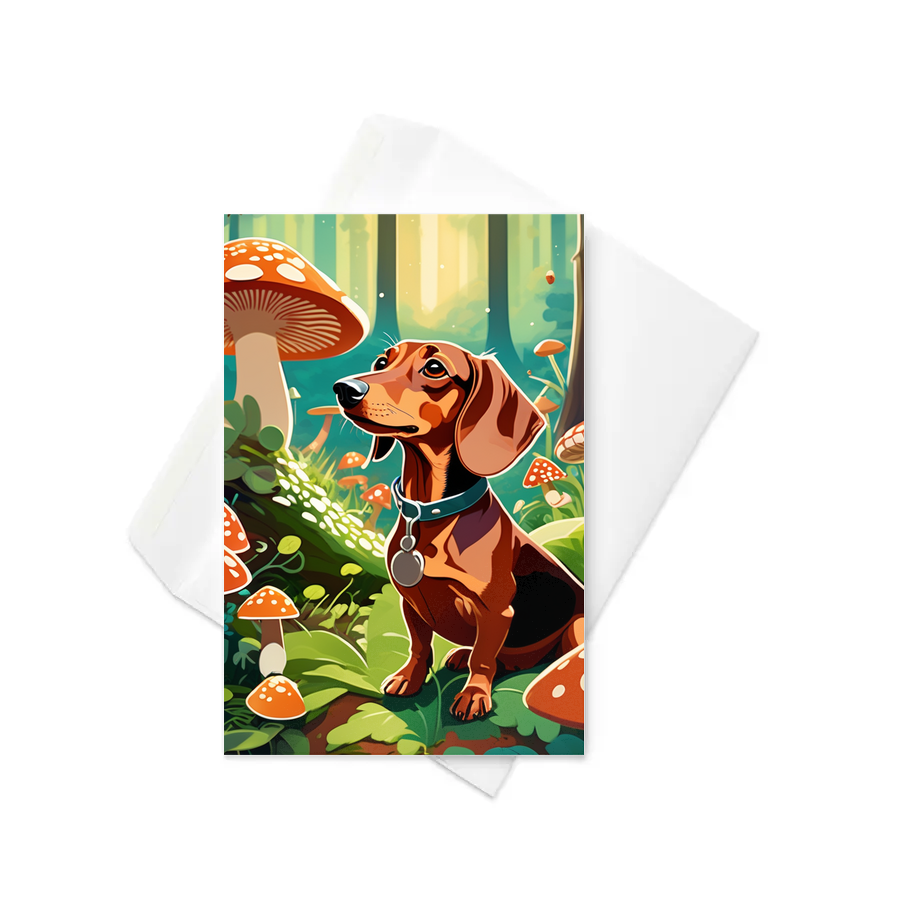 PugMug Custom Tan Dachshund Greeting Card