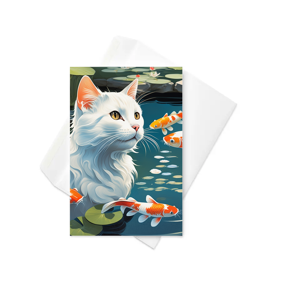 PugMug Custom White Companion Cat Greeting Card