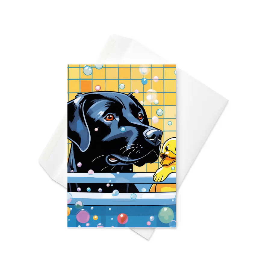 PugMug Custom Black Labrador Retriever Greeting Card
