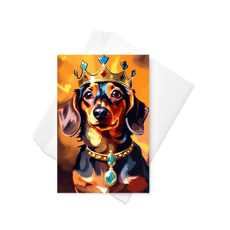 PugMug Custom Tan Dachshund Greeting Card