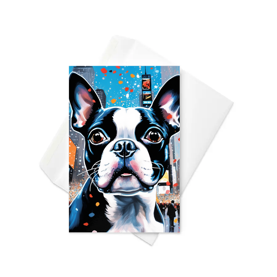 PugMug Custom Boston Terrier Greeting Card