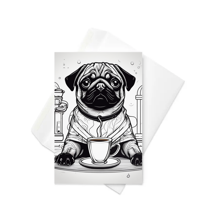 PugMug Custom Black Pug Greeting Card