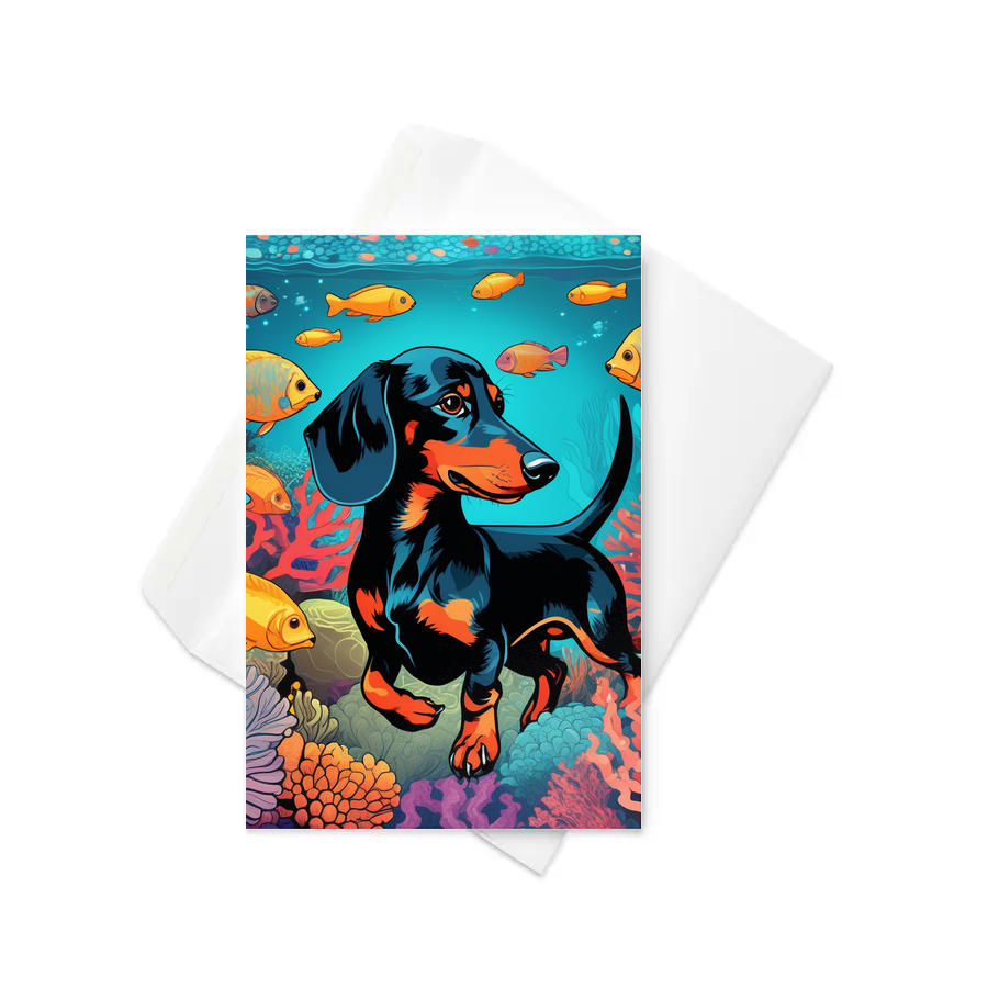 PugMug Custom Black Dachshund Greeting Card