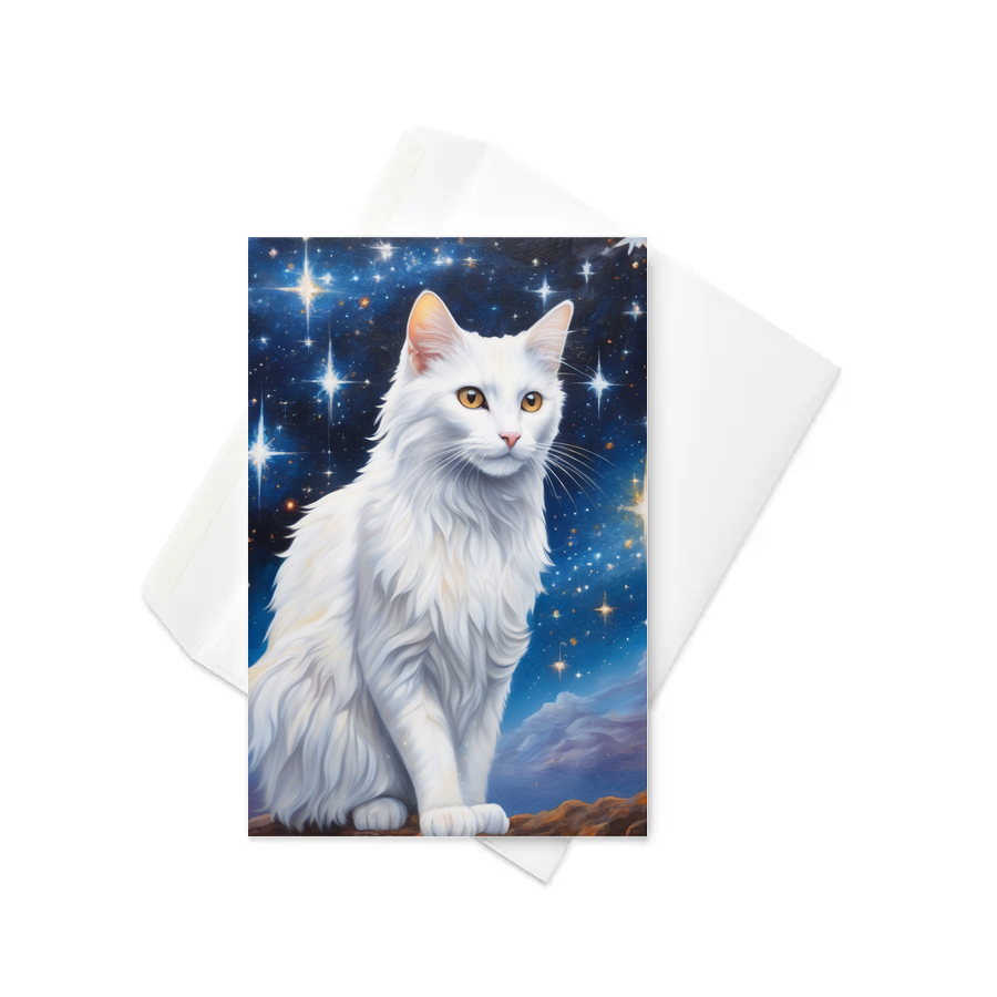 PugMug Custom White Companion Cat Greeting Card