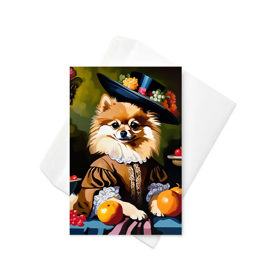 PugMug Custom Tan Pomeranian Greeting Card