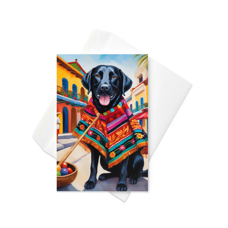 PugMug Custom Black Labrador Retriever Greeting Card