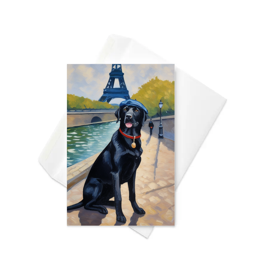 PugMug Custom Black Labrador Retriever Greeting Card