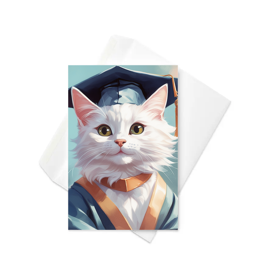 PugMug Custom White Companion Cat Greeting Card