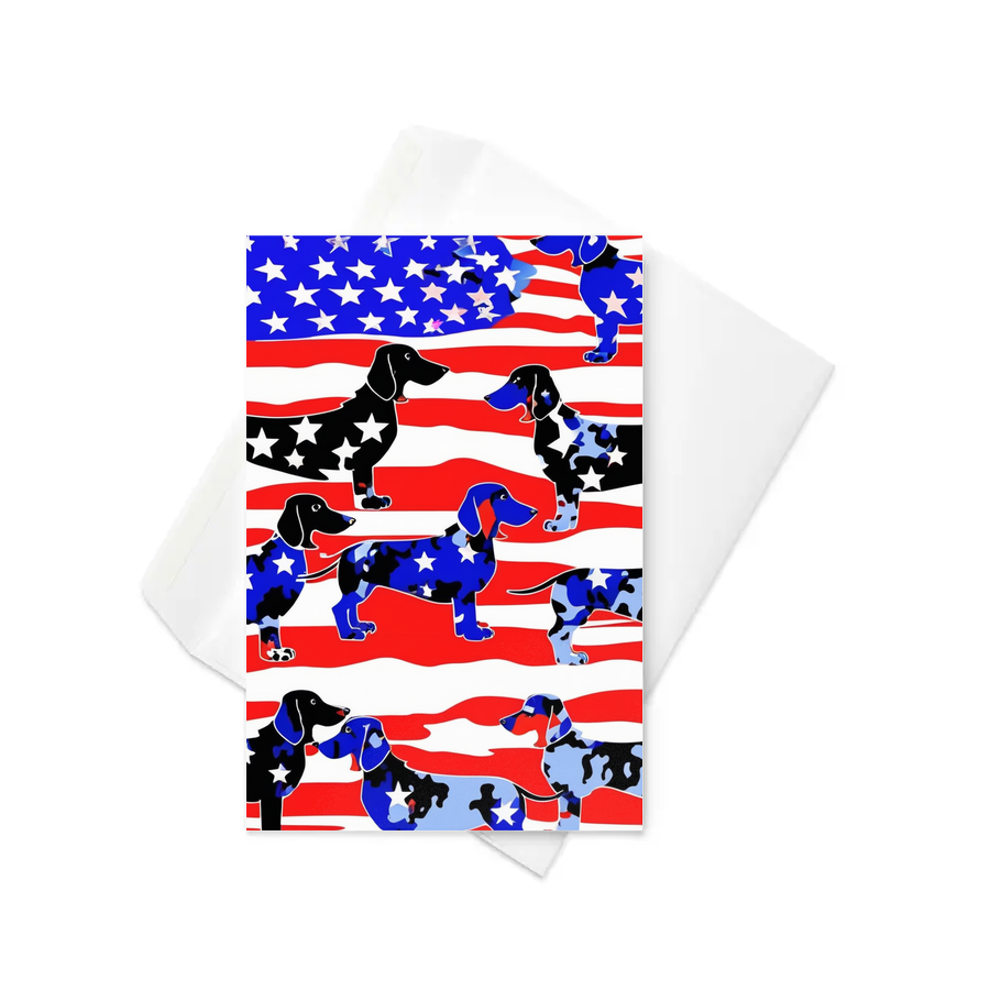 PugMug Custom Black Dachshund Greeting Card