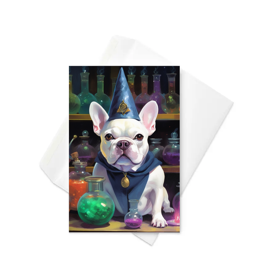 PugMug Custom White French Bulldog Greeting Card