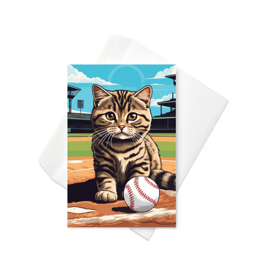 PugMug Custom Tabby Scottish Fold Cat Greeting Card