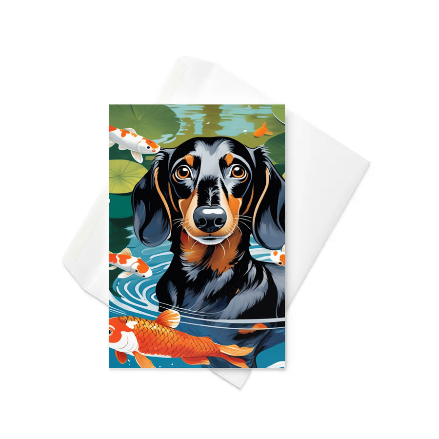 PugMug Custom Black Dachshund Greeting Card