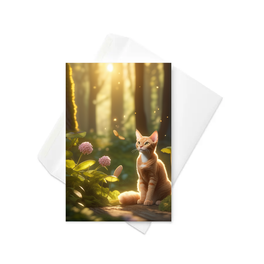 PugMug Custom Tabby Devon Rex Cat Greeting Card