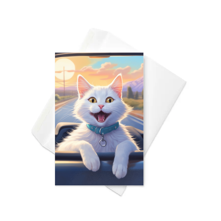 PugMug Custom White Companion Cat Greeting Card